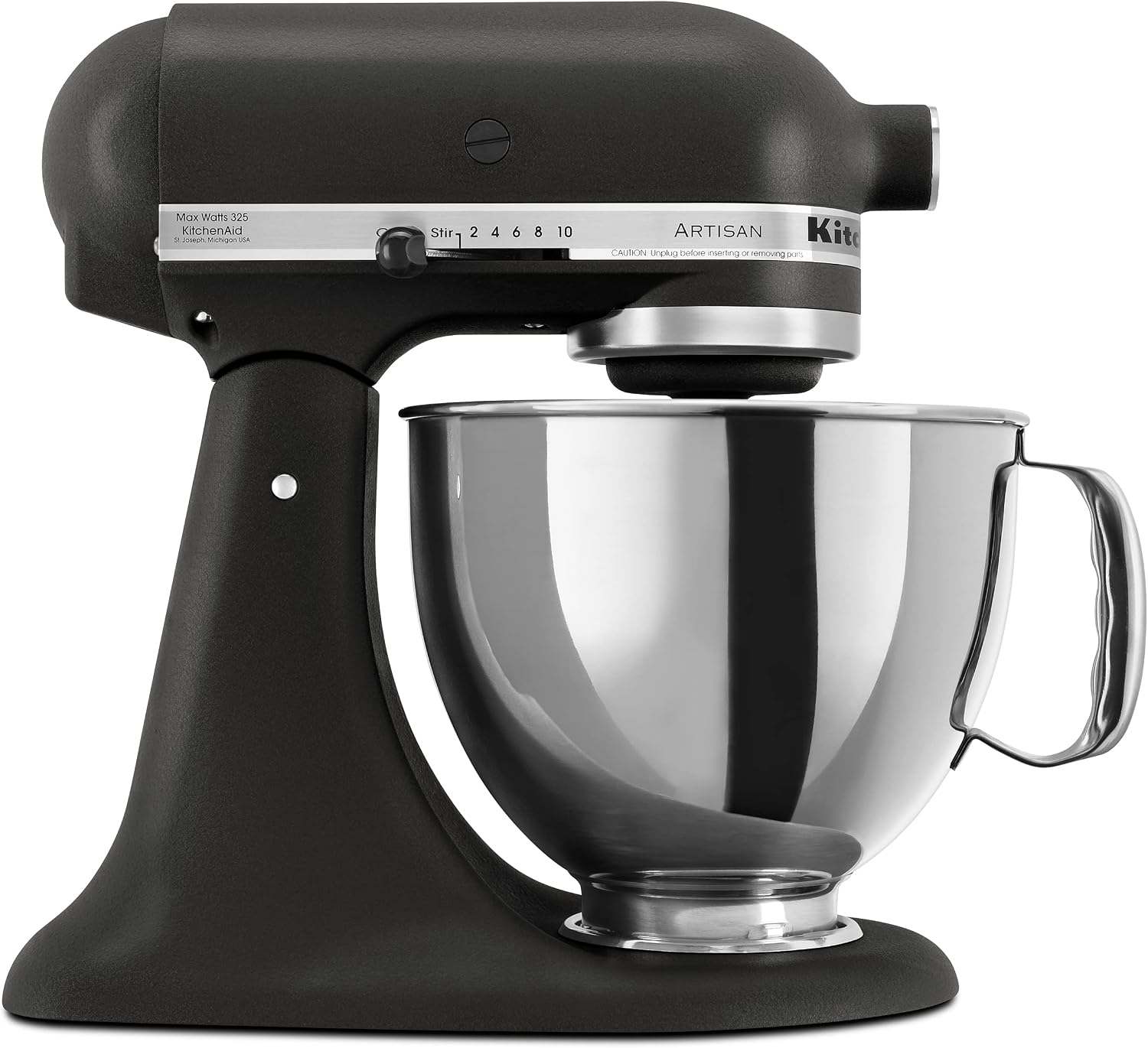 KitchenAid Artisan KSM150PSBK stand mixer in Cast Iron Black